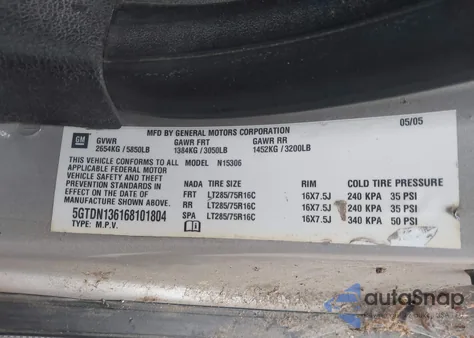 2006 Hummer H3 Suv from USA, damaged, VIN 5GTDN136168101804